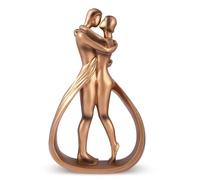 QCXWCJWD Couple Figurines, Resin Hug Kissing Couple Statue Wedding Anniversary Present, Romantic Sculpture Ornament for Her Women Girlfriend Bride Couples