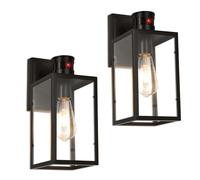 QCXWCJWD Motion Sensor Outdoor Lights, Upgrade Dusk to Dawn Exterior Lighting Fixtures, Modern Porch Lights with 3 Lighting Modes, LED Wall Sconce for Garage Patio Garden House