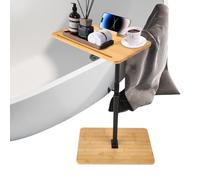 QCXWCJWD Sofa Table Adjustable Height, 360° Swivel Side Table with Phone Holder, Under the Sofa Table Sofa Tray Table Snack Table for Living Room Bedrooom Bathroom