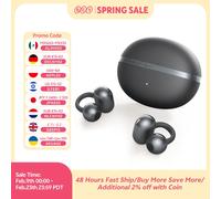 QCY Crossky C50 CT06 Clip-On Earbuds Bluetooth 6.0 Open-Ear Dual-Magnet Drivers Bass Boost Headset 4 Mic AI Clear Calls 35H IPX5 PINK