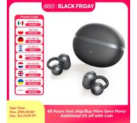 QCY Crossky C50 Open Ear Wireless Earbuds Bluetooth 6.0 Comfort Clip On Sports Earphone 4 Mic AI Clear Call Bass Boost Headphone BLACK