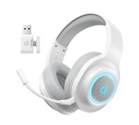 QCY Heroad V200 Gaming Headset, 2.4 GHz Wireless Headset with Microphone for PS5, PS4, PC, Switch, Removable Noise Cancelling with Micro, 7.1 Surround Sound, 240 Hours Battery Life, RGB Lights