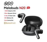 QCY Melobuds N20 BH25HT20A Wireless Bluetooth 6.0 Earphone -50dB Adaptive ANC 13mm Drivers Headsets 6 Mics HD Calls Earbud 40Hrs WHITE