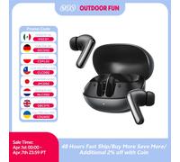 QCY Melobuds N20 BH25HT20A Wireless Bluetooth 6.0 Earphone -50dB Adaptive ANC 13mm Drivers Headsets 6 Mics HD Calls Earbud 40Hrs BLACK