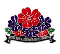 QCYFJZFU Red Purple Poppy War Animals Soldiers Pin, We Will Remember Them Remembrance Day Enamel Pin Badge Veteran Gifts WW1 Memorabilia