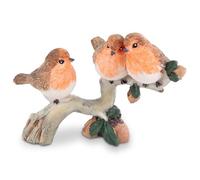 QCYFJZFU Robin Family on the Branch Garden Ornaments, Resin Robin Bird Decorations Christmas Home or Outdoor Ornaments Robin Gifts Christmas Grave Ornaments