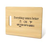 QCZONE Chopping Board Grandad Gifts Christmas - Bamboo Cutting Board with Engraved Message Birthday/Retirement/Father's Day Gifts for Grandad Presents from Grandchildren