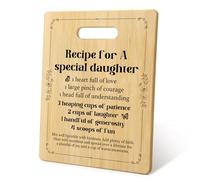 QCZONE Daughter Gift Cutting Board - Premium Bamboo with Message Special Birthday Gifts for Daughter Christmas Gifts from Mum & Dad