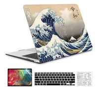 QCzyc Compatible with MacBook Air 13 Inch Case 2022, 2021-2018 A2337 M1 A1932 A2179 Durable Hard Plastic Shell Case &Keyboard Cover&Mac OS Keyboard Sticker (Sea Wave)