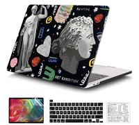 QCzyc Compatible with MacBook Pro 13 Inch Case M2/M1 2025 2022-2017 A2338 A2289 A2251 A2159 A1989 A1706 A1708 Plastic Hard Shell Case&Keyboard Cover&Mac OS Keyboard Sticker (Statue Art)