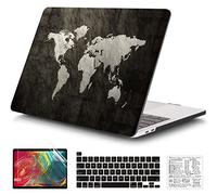QCzyc Compatible with MacBook Pro 13 Inch Case M2/M1 2025 2022-2017 A2338 A2289 A2251 A2159 A1989 A1706 A1708 Plastic Hard Shell Case&Keyboard Skin&Mac OS Keyboard Sticker (Map)