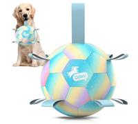 QDAN Dog Balls: Dog Soccer Ball with Straps, Herding Ball for Dogs, Outdoor Interactive Toys for Large Dogs Pet Birthday Gifts,Gradient Blue (8 Inch)