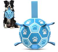 QDAN Dog Soccer Balls Toys: Dog Balls with Straps, Interactive Puppy Toy, Puppy Birthday Gifts for Small Medium(6 Inch)