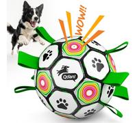 QDAN Giggle Balls for Dogs: Dog Soccer Ball with Strap, Interactive Dog Toy | Squeaky Puppy Toys to Keep Them Busy, Shaken or Rolled with Giggle Sound for Training Herding Interactive