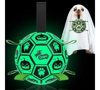QDAN Halloween Glow in The Dark Dog Toys, Dog Ball with Straps, Soccer Ball for Dogs, Outdoor Dog Toys, Pet Birthday Toys, Puppy Essentials for Medium to Large (8Inch)
