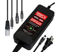 QDD 29.4V 2A Charger 4 in 1 Plugs for 24V 25.2V 25.6V Lithium Battery,Output Plug DC 5.5 * 2.1 and Connection Interface Conversion 3P-XLR/ 3P-GX16/1-Prong RCA/DC 5.5x2.5mm