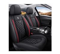 QDFGNKBAI 5 Seat Car Seat Covers Sets for Hyundai Kona N-Line 2020-2024, All inclusive Leather Vehicle Cushion Protector Covers Breathable Wear resistant,A/Black-Red-A/Normal