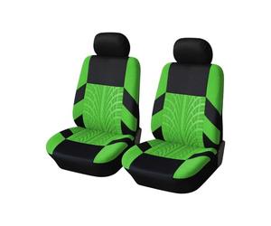 QDFGNKBAI Car Seat Cover Sets for Skoda Fabia III Mk3 Hatchback 2015 2016 2017-2025, Automotive Custom Full Surround Cloth Breathable Anti-Wear Seat Protectors Accessories,A/Green-A/Front 2 seats
