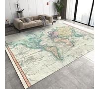 QDJKBL 3D World Map Area Rugs, Hand Drawn Numbers Curved Lines Embossed Rugs For Living Room, Carpet Mat Pattern Clear Comfortable Feet Apply to Door Mats Porch Hotels, 80 x 150 cm
