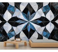 QDJKBL Abstract Mandala Mural Modern Geometric Floral Wall Mural 3D Abstract Marble Wallpaper Vintage Medieval Geometric Wallpaper for Living Room Bedroom 500 x 317 cm