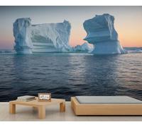 QDJKBL Antarctic Iceberg Wall Mural Dusk Sunset Landscape Mural Arctic Polar Landscape Wallpaper for Living Room Bedroom Not Peel and Stick Photo Wallpaper 500 x 317 cm