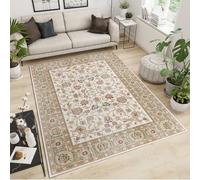 QDJKBL Area Rugs 60 x 140 cm Vintage Bohemian Watercolor Flowers, 3D Brown Rattan Floral Leaves Distressed Carpet, Carpet Mat Water Proof Bright Color for Kids Room Hallways