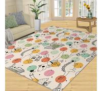 QDJKBL Cartoon Dinosaur Rug Hand Drawn Dino Carpet Cute Cartoon Animal Area Rugs Children'S Room Rug Soft Playroom Rugs for Living Room With Non-Slip Backing 120x180 cm