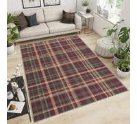 QDJKBL Classic Plaid Area Rugs Brown Traditional Plaid Rug for Living Room Abstract Mosaic Rug Abstract Grid Geometric Indoor Rugs for Hardwood Floors Bedroom 70x140 cm