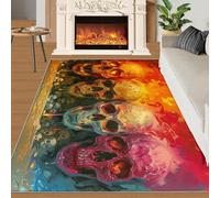 QDJKBL Colorful Skulls Area Rug Abstract Art Gothic Area Rug Horror Skull Carpet 3D Psychedelic Skeleton Rugs for Bedroom Wear-Resistant and Non-Slip Floor Mat for Living Room 180x240 cm