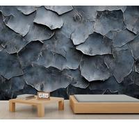 QDJKBL Cracked Rock Mural 3D Textured Stone Wall Mural Stone Like Texture Murals Rustic Industrial Style Wallpaper for Living Room Hd Printing Bedroom Wallpaper 430 x 300 cm