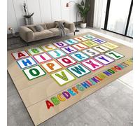 QDJKBL Cute Children'S Style Area Rugs, Abc Letter Animal Print Indoor Area Rug, Area Carpet Comfortable Feet Soft Feel Easy to Clean Apply to Family and Pet Farmhouse, 60 x 100 cm