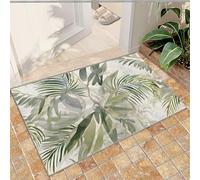 QDJKBL Entrance Rug 60 X 90 Cm Tropical Rainforest Palm Leaves Doodle, Modern 3D Plant Leaves Doormats, Floor Mats Do Not Fade for Entrance Door