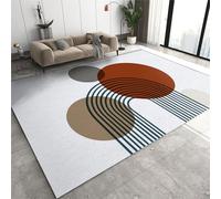 QDJKBL Medieval Geometric Bohemian Area Rugs, Simple Curved Lines Area Carpet, Living Room Rugs Durable Fast Drying for Children'S Room Kindergarten, 180 x 220 cm
