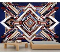 QDJKBL Native American Aztec Mural Wallpaper Geometric Native Ethnic Wall Murals Colorful Medieval Geometric Murals Hd Printing Wallpaper for Bedroom Living Room 500 x 317 cm
