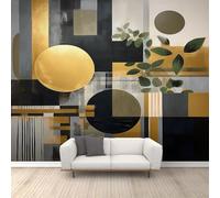 QDJKBL Nordic Medieval Murals Modern 3D Geometry Wall Murals Light Luxury Black and Gold Medieval Wallpaper Water Proof Photo Wallpaper for Bedroom Dining Room 400 x 280 cm