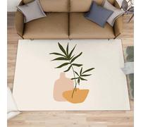 QDJKBL Palm Leaf Area Rug for Living Room Minimalist Botanical Rug Nordic Simple Medieval Carpet Modern Art Carpet Mat for Bedroom Office Family and Pet 60x120 cm