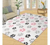 QDJKBL Pet Paw Rug Animal Footprint Area Rugs Cute Children'S Animal Carpet Colorful Track Rugs for Living Room Low Pile Anti-Slip Carpet for Bedroom 160x200 cm