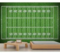QDJKBL Rugby Field Mural American Football Field Wall Mural Green Sports Lawn Murals Modern Sports Wallpaper Wall Sticker for Living Room Not Peel and Stick Wallpaper 350 x 256 cm