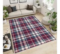 QDJKBL Traditional Plaid Rugs Classic Tartan Plaid Area Rug Luxe Classic Geometric Carpet Colorful Grid Carpet Wear-Resistant and Non-Slip Rug Pad for Living Room 80x150 cm