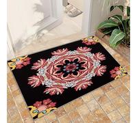 QDJKBL Watercolor Bohemian Rug Vintage Mandala Floral Carpet Large Wreath Garland Carpet Bright Color Washable Area Rugs for Living Room Bedroom Kitchen 60x120 cm