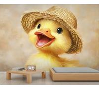 QDJKBL Yellow Duckling Mural 3D Cute Duckling Wallpaper Fantasy Animal Murals Cute Animal Themed Decor Wallpaper for Bedroom Living Room 500 x 317 cm