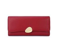 QDKVTNDJZ Women’s Leather Wallet Clutch with Zip Pocket Large Capacity Trifold Ideal ory for Gifts, Everyday Life and Business Occasions, Red, One Size