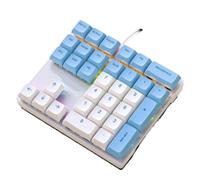 QdLmvpSDo Numeric Keyboard 33Keys Blue Mechanical Shaft RGB Backlit PBT Keycaps Compatible With Treasury Accounting Finance(K33 blue white)