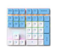 QdLmvpSDo Numeric Keyboard 33Keys Blue Mechanical Shaft RGB PBT Keycaps Compatible With Treasury Accounting Finance(K33 blue white)