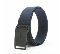 QDLTGBD Belt Men's Outdoor Elastic Tactical Casual Simple Nylon Breathable Adjustable Automatic Buckle Belt-blue-120cm