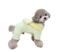 QDLTGBD Dog Costume Autumn And Winter Dog Clothes Cute Cartoon Vest Dog Four-legged Clothes Bichon Teddy Double-sided Fleece Pet Clothes-green Color-xs