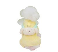 QDLTGBD Dog Costume Autumn And Winter Dog Clothes Cute Cartoon Vest Dog Four-legged Clothes Bichon Teddy Double-sided Fleece Pet Clothes-yellow-xl