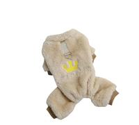 QDLTGBD Dog Costume Pet Dog Clothes Winter Thick Double-sided Velvet Teddy Bichon Puppy Autumn And Winter Clothes Crown Four-legged Velvet-yellow-xl