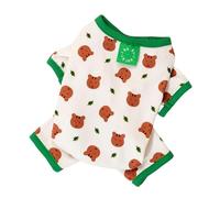 QDLTGBD Dog Costume Winter Warm Cat Clothes Pet Four-legged Clothes Cute Full-print Home Clothes Puppy Thin Fleece Pet Clothing-green-xl