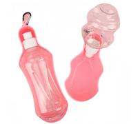 QDLTGBD Dog Water Bottle 250 500ml Dog Water Bottle Folding Drinker Plastic Portable Water Bottle Pets Outdoor Travel Drinking Water Feeder-pink-250ml